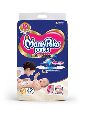 MamyPoko Pants Extra Absorb Diapers, Small (Pack of 42)