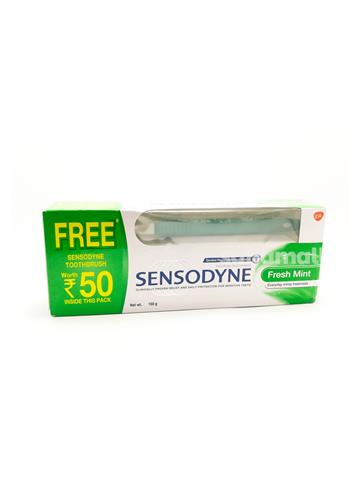 Sensodyne Fresh Mint ToothPaste - 150g + free sensodyne toothbrush