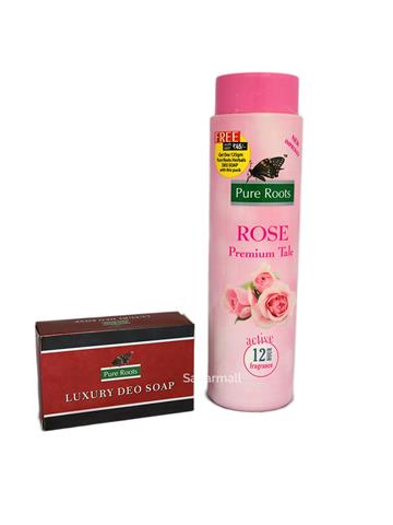 Pure roots rose premium talc active 12 hours fragrance (250g)