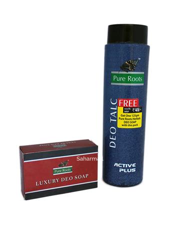 Pure Roots Deo Talc Active Plus 250g