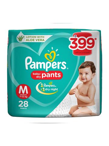 Pampers Pant Style Diapers Medium Size - 28 Pieces