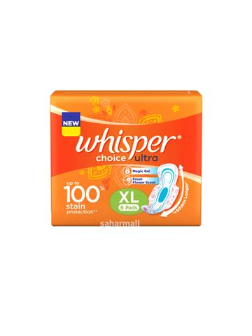 Whisper Choice Ultra - Xl, with Wings, 6 pads