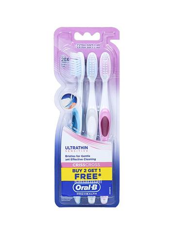 Oral-B Pro Health Ultra thin sensitive Criss Cross Toothbrush - Buy 2 get 1 Free