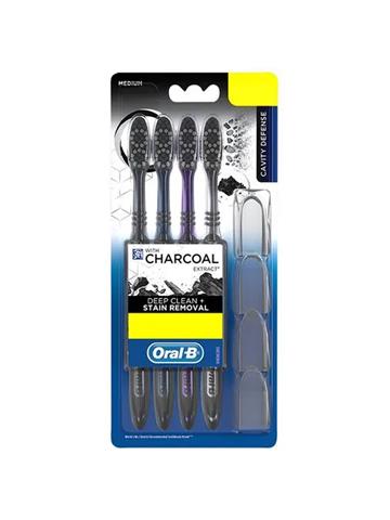 Oral-B Cavity Defense 123 Black Toothbrush  with charcoal extract 4 pcs