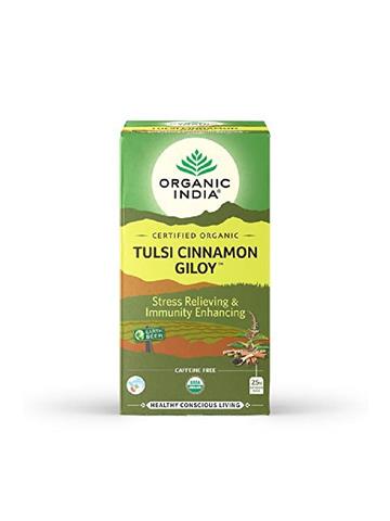 Organic India Tulsi - 25 x2g Tea Bags (Cinnamon Giloy) 
