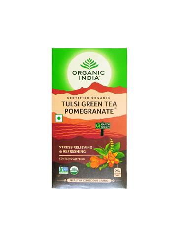 Organic India Tulsi - 25 x 2g Tea Bags( Green Tea Pomegranate)