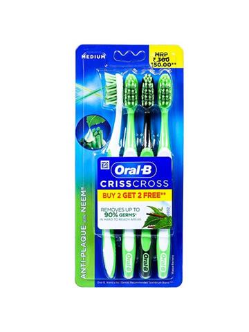 Oral B Criss Cross Buy 2 Get 2 Free Anti Plaque with Neem