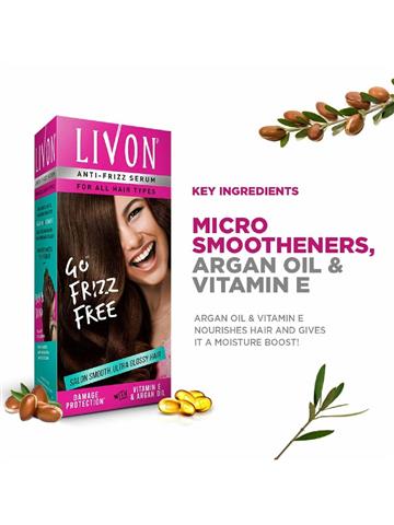 Livon Anti-Frizz Serum With Vitamin E & Argan Oil(20ml)